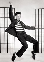 Poster Elvis Presley - 1957 - King of Rock and Roll -  Zwart-Wit - 70x50 cm