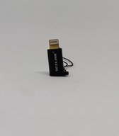 Micro USB naar 8Pin - Voor Apple - Verlichting - Adapter - Sleutelhanger - Converter - Zwart - 1 Stuk