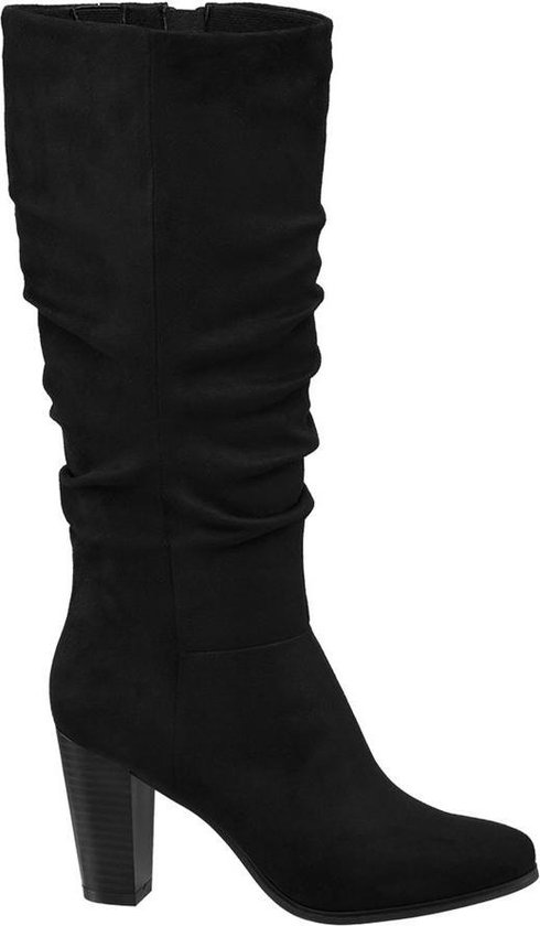 Graceland Dames Zwarte laars kreukel - Maat 41 | bol.com