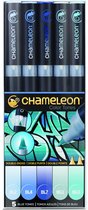 Set 5 Chameleon stiften, blauwe tinten