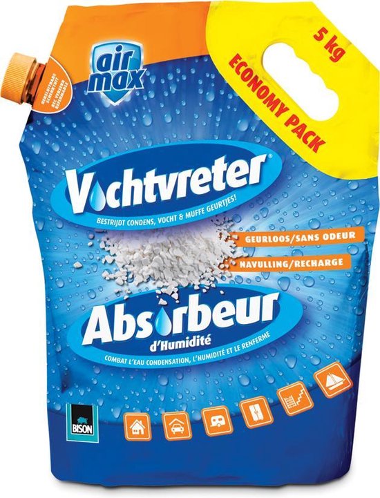 Wessper Humifill Luchtontvochtiger, navulverpakking voor binnen, luchtontvochtiger, korrelkussen, 250 g, geschikt voor alle vochtabsorbers, kamerluchtontvochtigers zonder elektriciteit, 20 stuks, wit