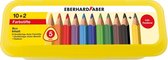 Kleurpotlood Eberhard Faber Jumbo 10 stuks assorti met potlood en gum