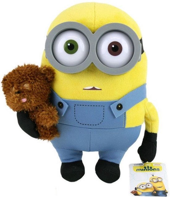 voorkant Heel Enten Minions Movie - Bob Met Beer Premium Knuffel - 28 cm | bol.com