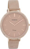 OOZOO Vintage  Taupe horloge  (40 mm) - Roze