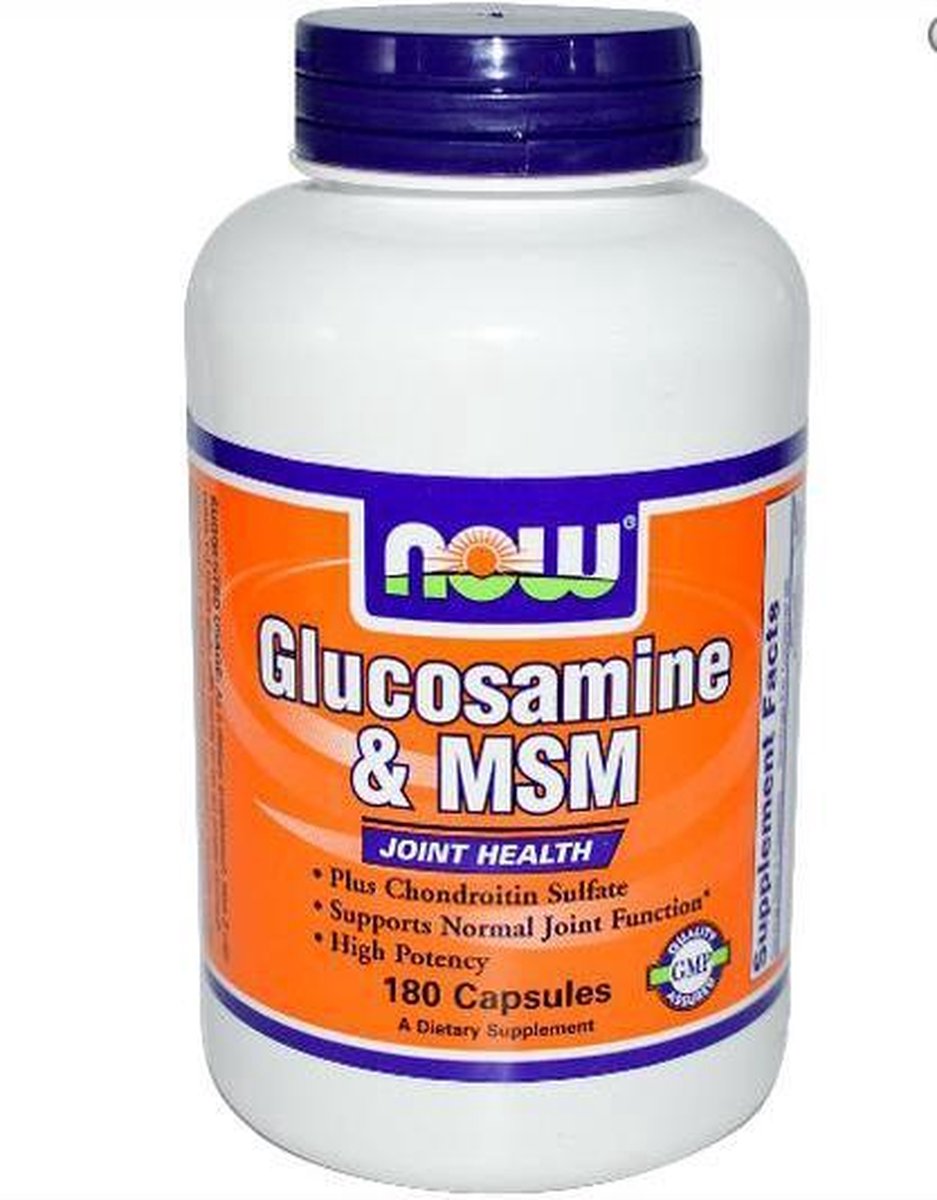 Now Foods Glucosamine & MSM 180 Capsules Voedingssupplement