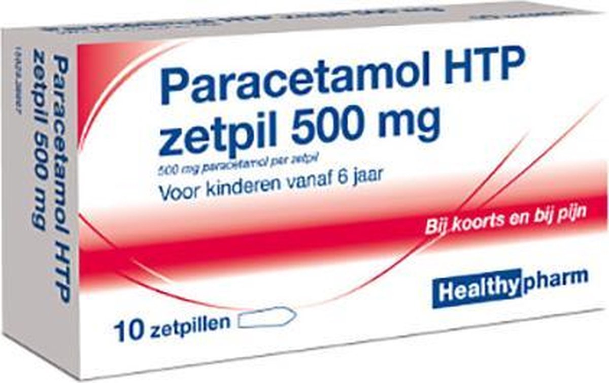 Healthypharm Paracetamol 500 mg 10 Zetpillen Pijnstillers
