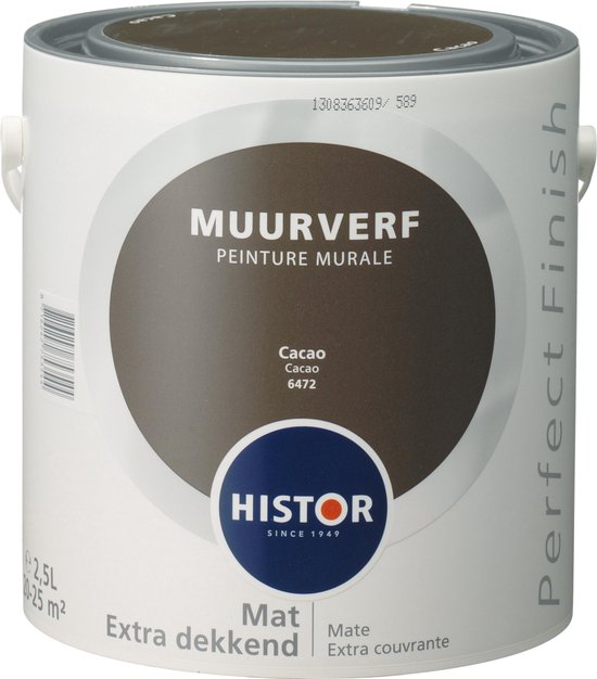 bol.com | Histor Perfect Finish Muurverf Mat - 2,5 Liter - Cacao