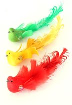 Mus rood/geel/groen glitter 3 assorti 7,5 cm.