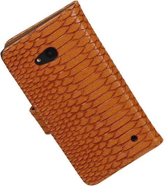 Etui Portefeuille Microsoft Lumia 640 Snake Snake Booktype Marron - Housse Etui