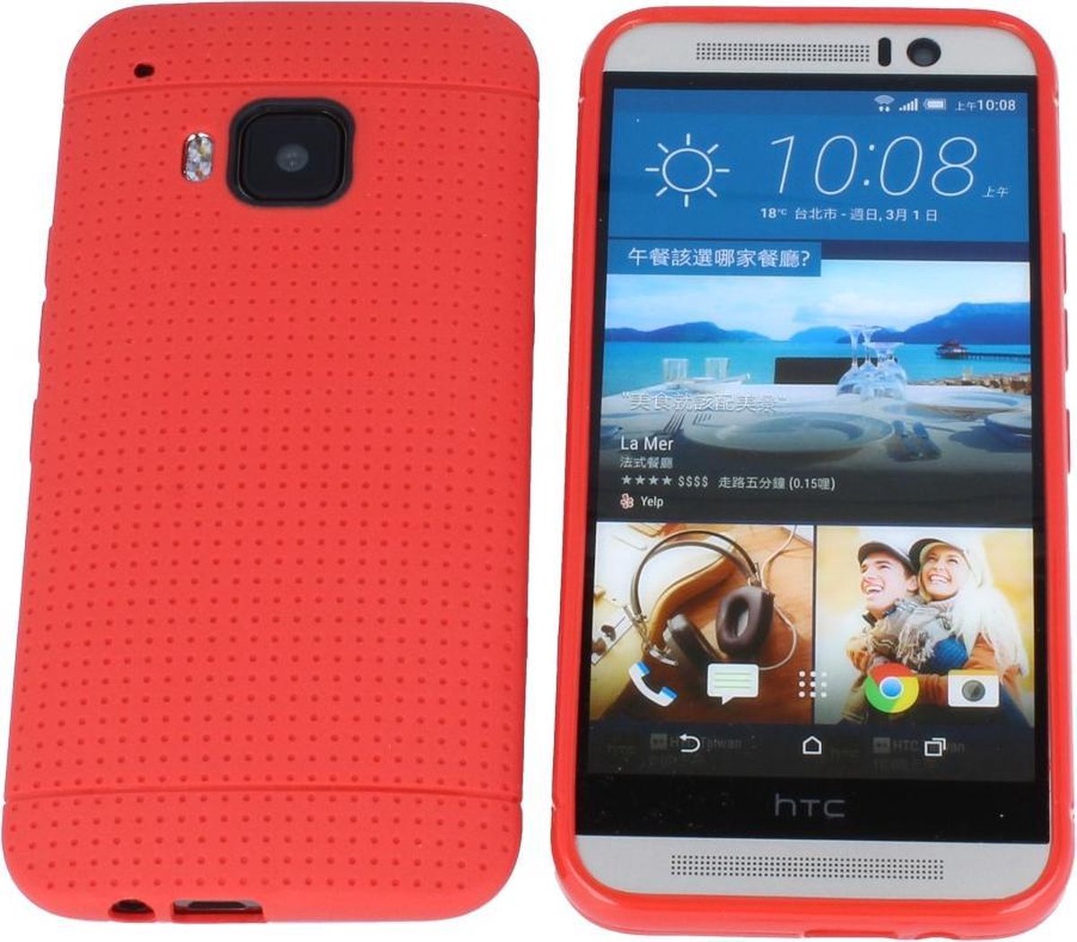 HTC One M9 Silicone Case Hoesje Rood Red