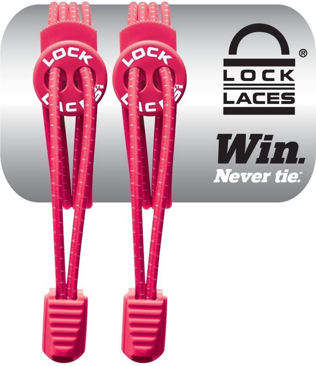 Lock Laces Elastische Schoenveters Elastiek Veters Hardlopen Running Sport  Dames Heren Kinderen Kids Roze 2 Stuks Voor 1 Paar Schoenen - Schoenen.nl