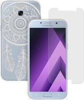 MP Case glasfolie tempered screen protector gehard glas voor Samsung Galaxy A5 2017 + Gratis Spring design TPU case hoesje voor Samsung Galaxy A5 2017