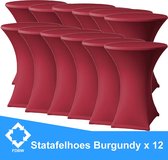 Statafelrok Luxe Burgundy x 12 - Statafel Tafelrok - Statafelhoes - Stretch –  ∅80 x 110 cm – geschikt voor Horeca Evenementen | Sta Tafel Hoes | Statafel | Staantafelhoes | Cocktailparty | T