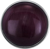 Quiges - Dames Click Button Drukknoop 18mm Cat Eye Glas Paars - EBCM139