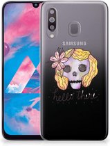 Geschikt voor Samsung Galaxy M30 Silicone Back Case Boho Skull