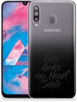 Geschikt voor Samsung Galaxy M30 Siliconen hoesje met naam Heart Smile