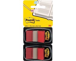 Post-itÂ® index duo pack rood - 25,4 x 43,2 mm - 50 tabs/dispenser