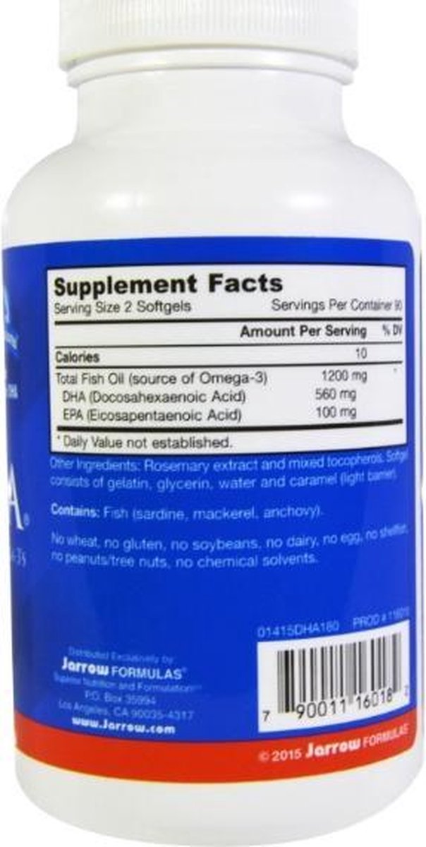Max DHA, Hoog Geconcentreerde Omega3 (180 Softgels) Jarrow Formulas