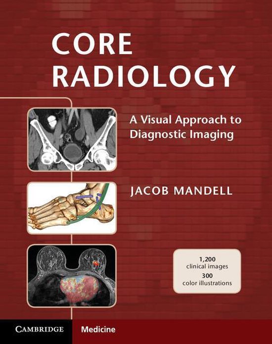 Couverture du livre "CORE RADIOLOGY" avec des images médicales d'un bassin, d'un pied et des seins.