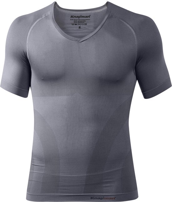 Chemise Knapman Compression col V gris - taille L.