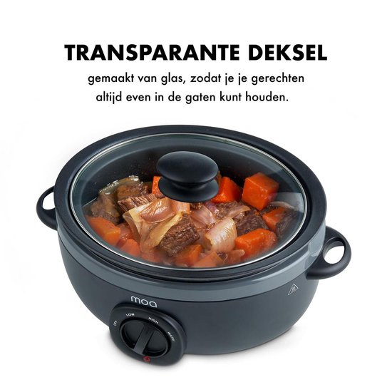 MOA Slowcooker 3,5 liter Aluminium binnenpan en BPA vrij SC35A
