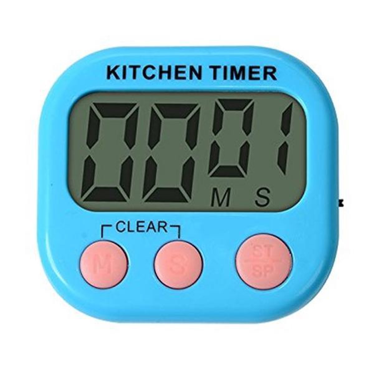 Kitchen Timer - Digitale Kookwekker met Groot Display en Magneet Blauw - Merkloos