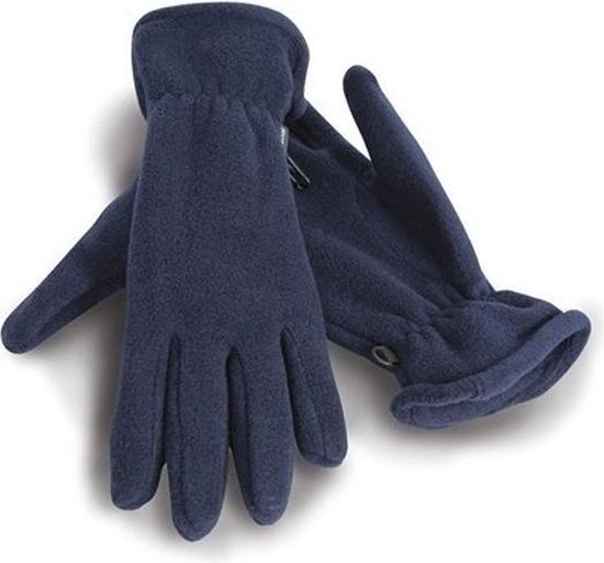 Blauwe warme fleece handschoenen voor volwassenen S