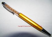 Pen met steentjes goud met stylus
