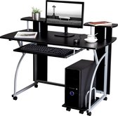 Songmics Bureau - Computer Bureau Met Wielen - Buro Voor Toetsenbord - Pc-Tafel - Bureaus