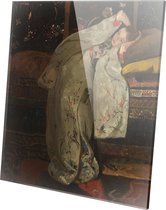 Schilderij - Meisje In Witte Kimono George Hendrik Breitner Oude Meesters - Blauw - 100 X 100 Cm Meisje In Witte Kimono | George Hendrik Breitner | Plexiglas | Wanddecoratie | 100C