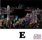 Kras Tekening "JobaStores®" Groot E (41x28cm) - Victoria Harbour | Krastekening Haven Hong Kong | Krastekeningen pakket | Scratch Art / Painting | Kraskaarten | Krasfolie