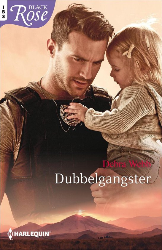 Een man met een politiebadge op een harnas houdt een klein meisje vast dat een beige vestje draagt. "Dubbelgangster" staat geschreven op de cover.