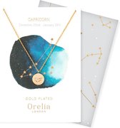 Orelia ketting kort met sterrenbeeld 'Steenbok' goudkleurig met giftcard en envelop