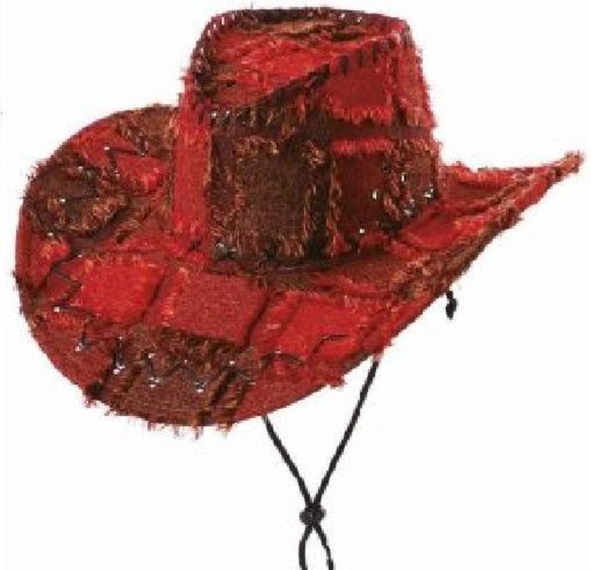 Cowboyhoed lapjes rood VOLWASSENEN