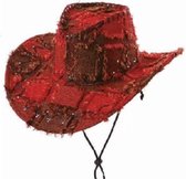 Cowboyhoed lapjes rood VOLWASSENEN