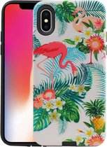 Flamingo Design Hardcase Backcover - Hoesje Geschikt voor iPhone X / XS