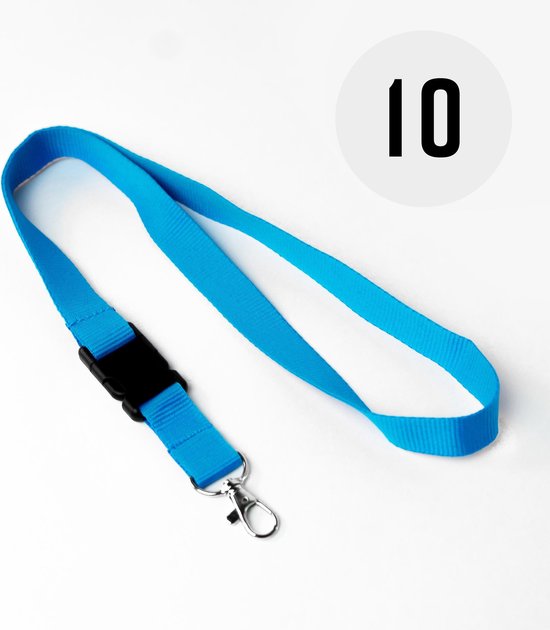 Blauw keycord, 10 stuks