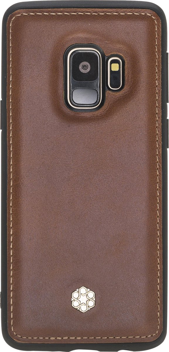 Bomonti™ - Samsung Galaxy S9 - Clevercase telefoon hoesje - Bruin Milan - Handmade lederen back cover - Geschikt voor draadloos opladen