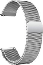 Milanees Bandje Zilver voor Samsung Galaxy Watch Active - Galaxy Watch Active Bandje - Italiaans Design Horloge Band met Magneetsluiting iCall