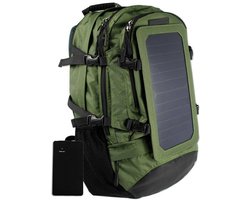 BBWC Outdoor Rugzak met zonnepaneel Powerbank Groen 30L