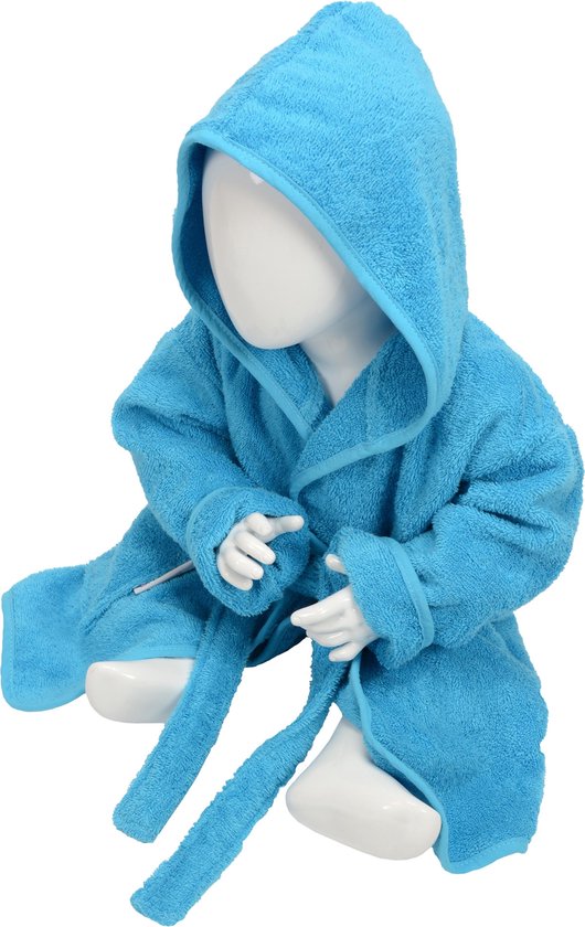 Peignoir bébé ARTG Babiezz® avec capuche Sea Blue - Taille 68-74