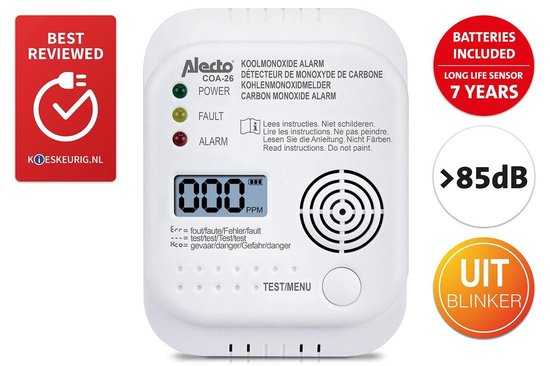 COA-26 Koolmonoxide melder - long life sensor 7 jaar