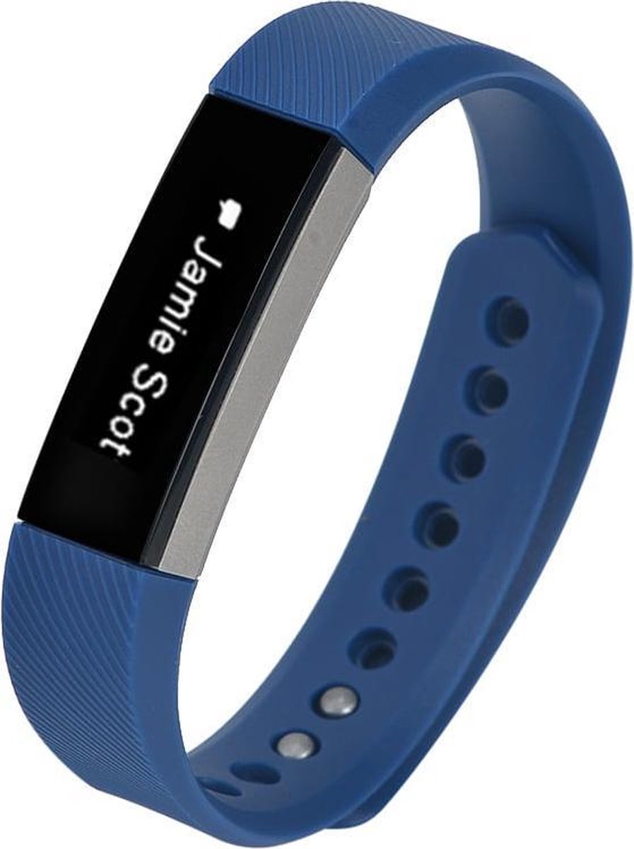 watchbands-shop.nl Siliconen bandje - Fitbit Alta (HR) - DonkerBlauw - Large