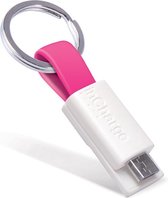 inCharge Micro USB kabel - Oplaadkabel voor Samsung Micro-USB - Met gratis sleutelbosring - Roze