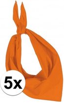 5x Zakdoek bandana oranje - hoofddoekjes