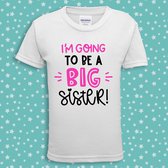 I'm going to be a sister Tshirt - grote zus - Wit - 116cm