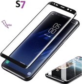 Samsung S7  Glazen screenprotector Samsung Galaxy  3D Screen beschermende Glas volledig scherm bedekt explosieveilige gehard glas Cover Film Zwart
