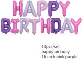 Helium ballonnen Happy Birtday paars-roze