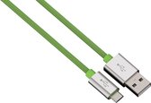 Hama Alunylon Synchro Cable Micro-Usb-Usb 0.5M Vert