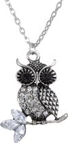 Treasure Trove® Bling Owl Collier avec pendentif - Collier pour enfants - Fille - Couleur argent